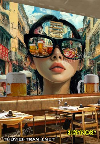 Tranh dán tường Quán Bia, Quán Nhậu- BEE251209-3P - Kết quả tìm kiếm tranh tường